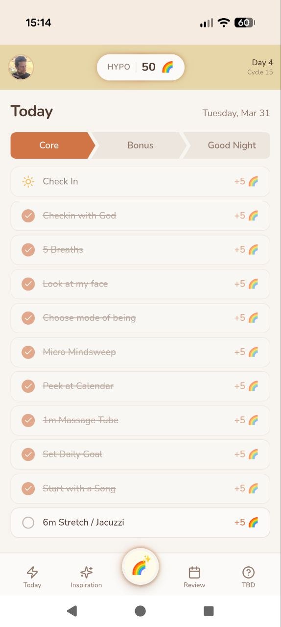 צ'קליסט שגרות יומיות